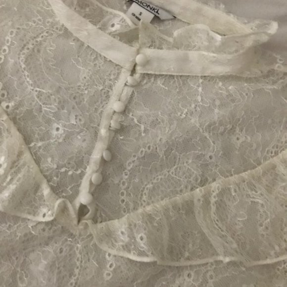 NWOT Monki Lace Button Up Blouse - Picture 4 of 6